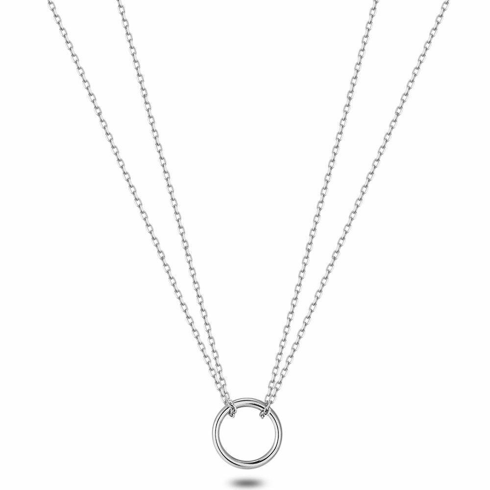 Necklaces | Stainless Steel Necklace, Double Chain, Open Circle Necklaces Necklaces