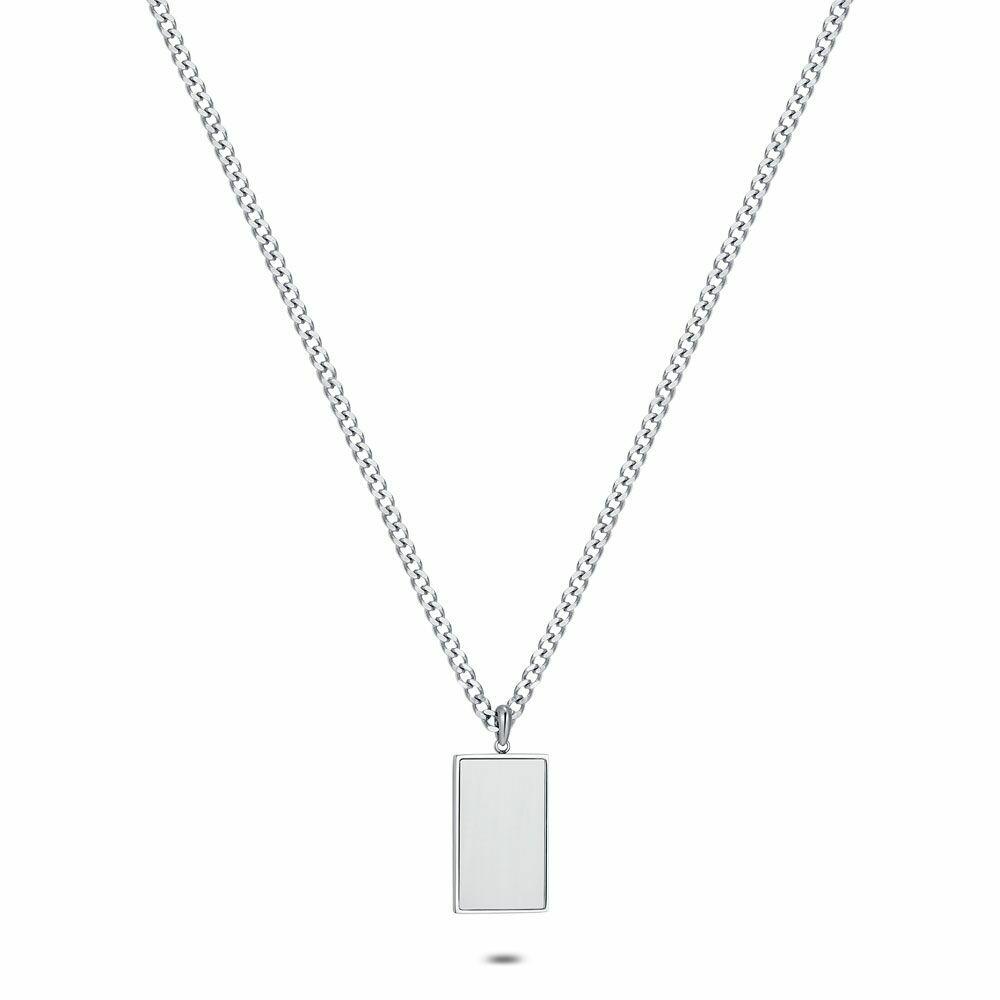 Necklaces | Stainless Steel Necklace, Matte, Rectangular Necklaces Necklaces