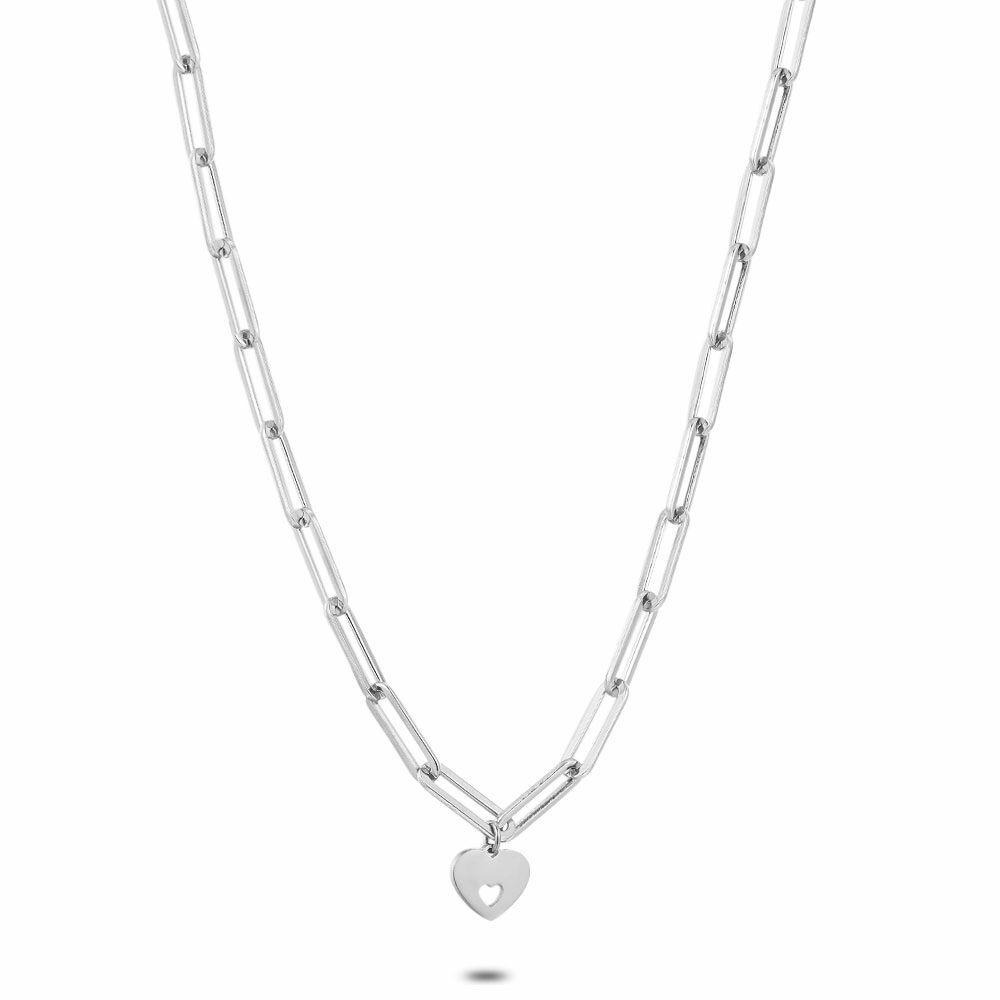 Necklaces | Stainless Steel Necklace, Oval Links, Heart Necklaces Necklaces