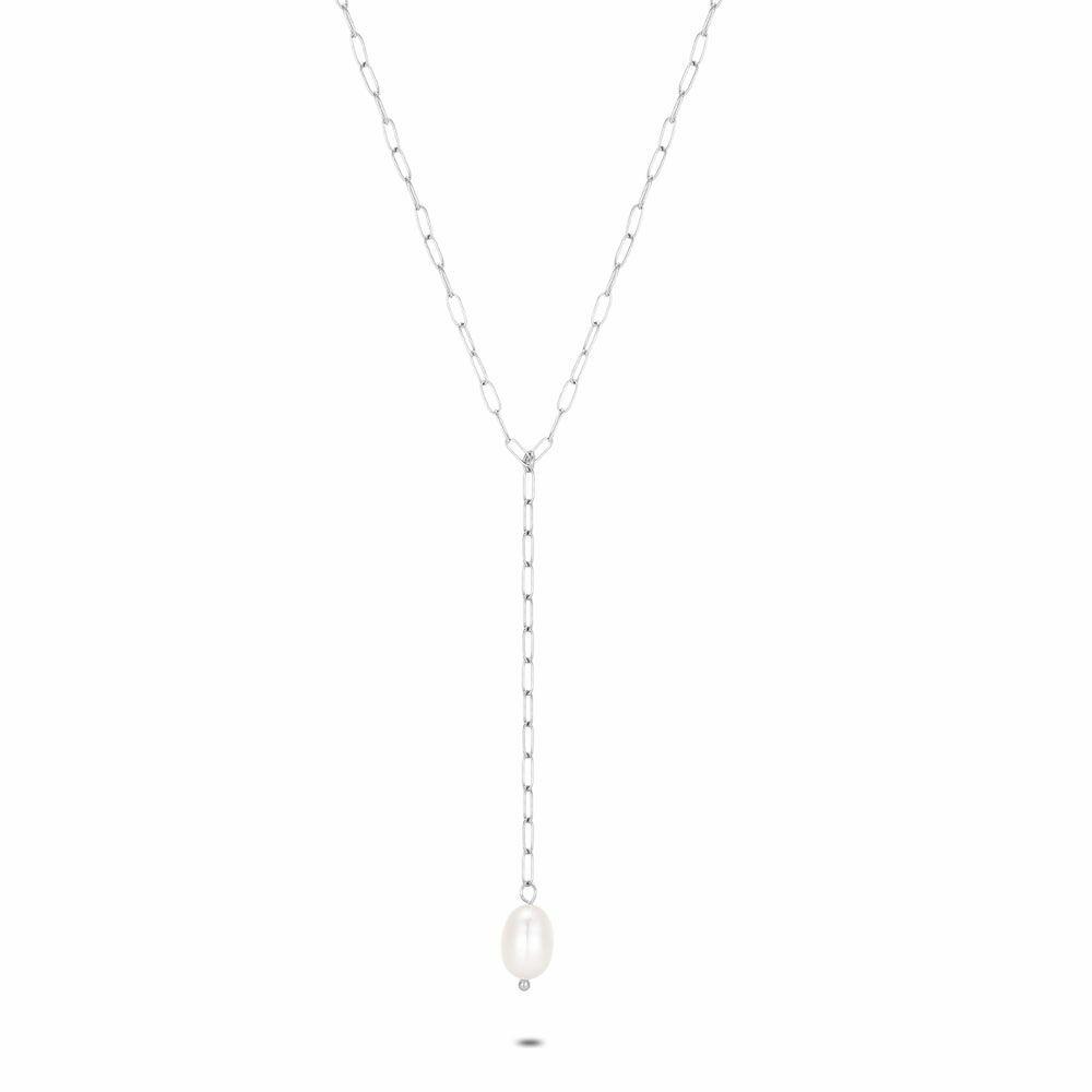 Necklaces | Stainless Steel Necklace, Oval Pearl Necklaces Necklaces