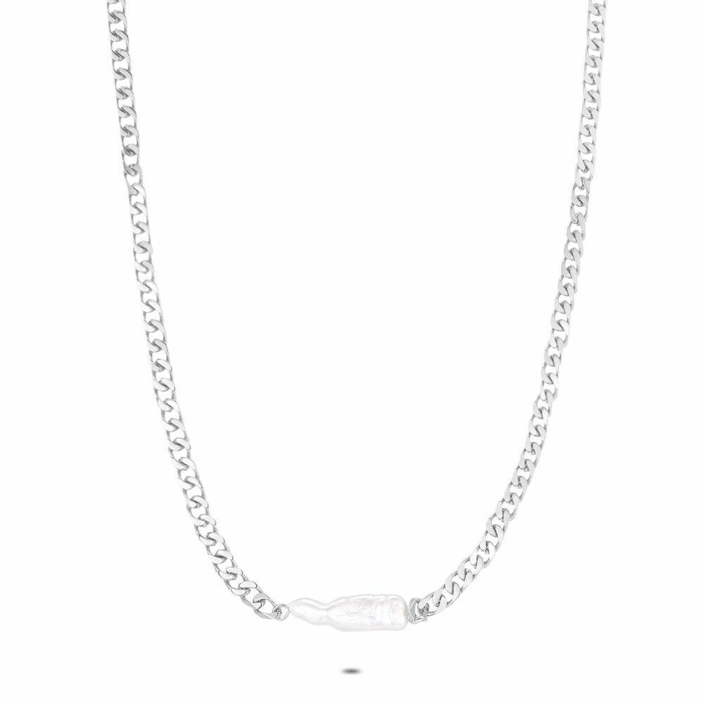 Necklaces | Stainless Steel Necklace, Oval Pearl Necklaces Necklaces