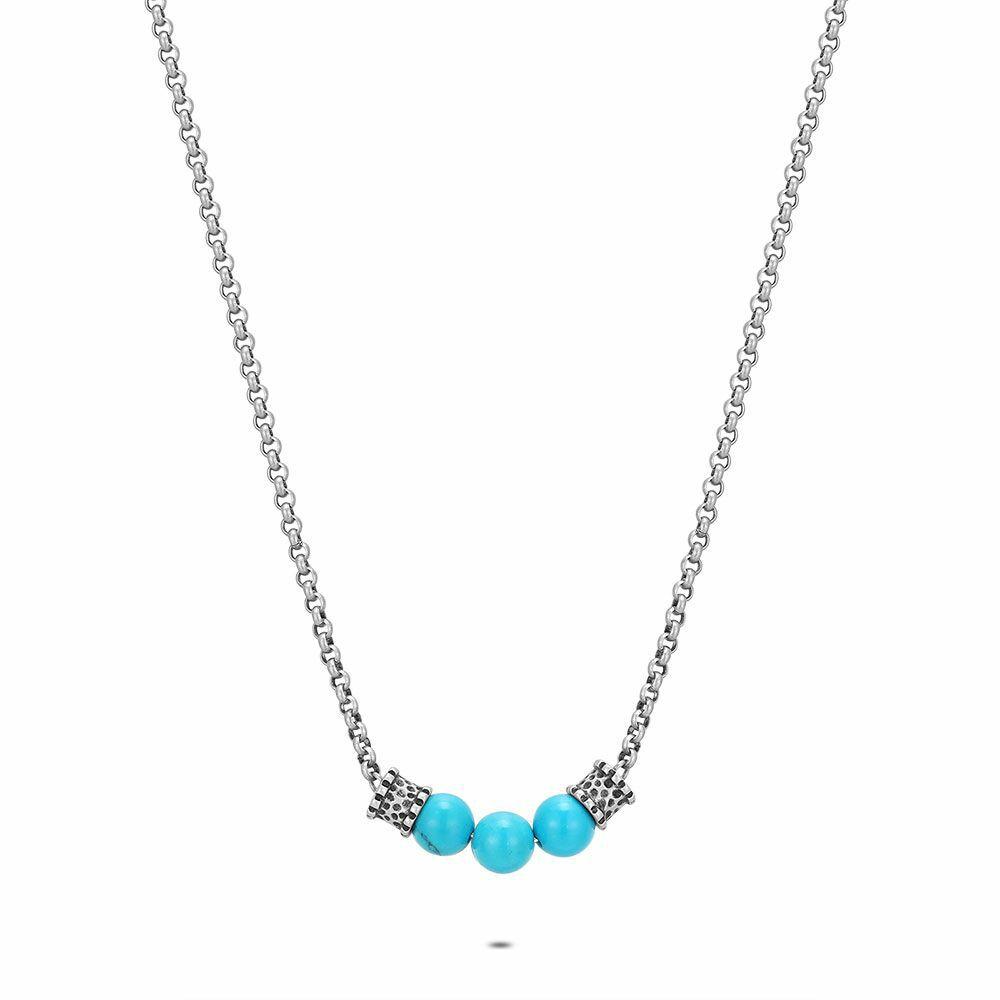 Necklaces | Stainless Steel Necklace, Turquoise Stones Mens Mens