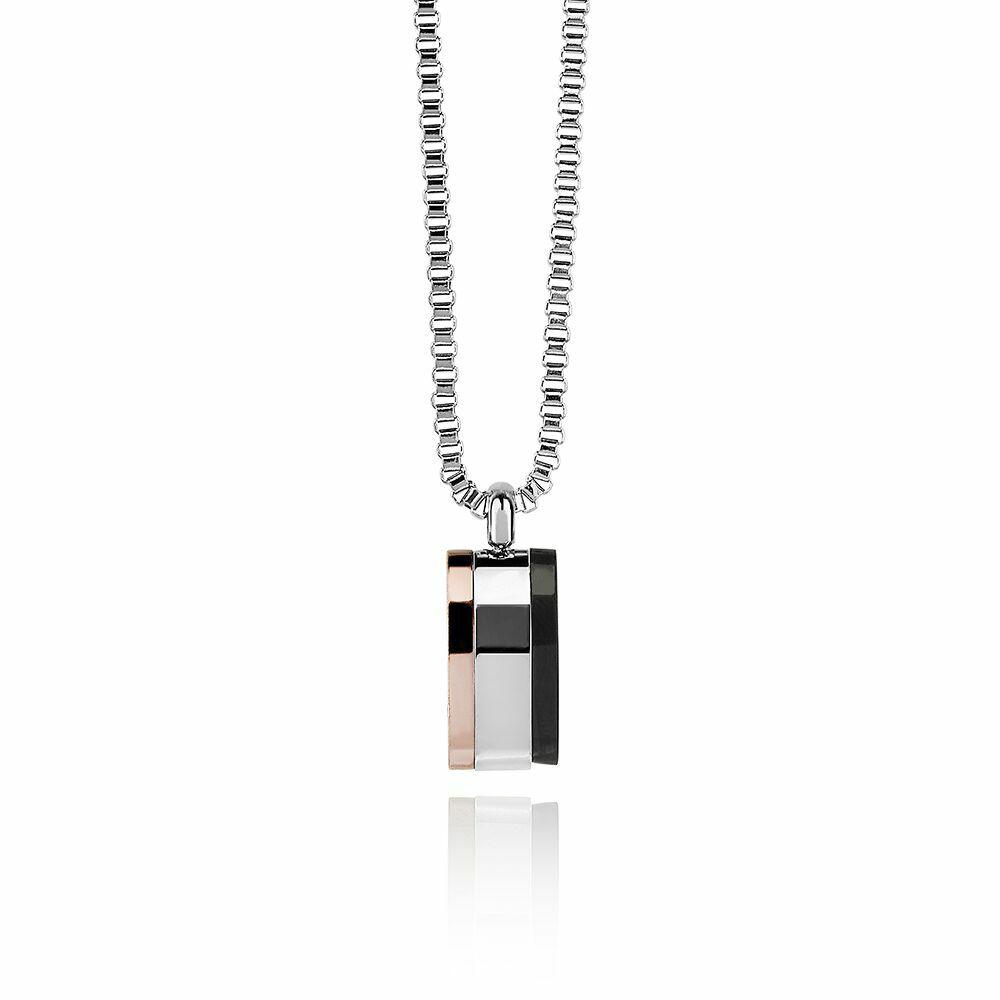 Necklaces | Stainless Steel Necklace, Venetian, Black/Silver/Brown Pendant Mens Mens