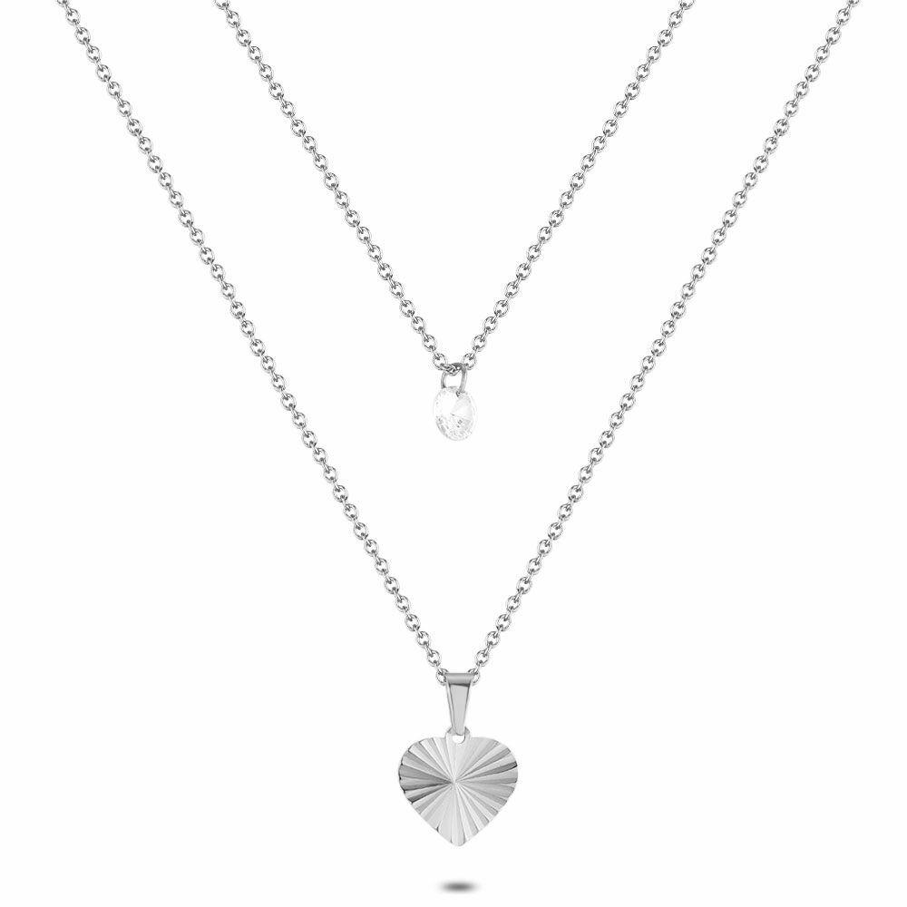 Necklaces | Stainless Steel Necklacek, Heart And Crystal Necklaces Necklaces