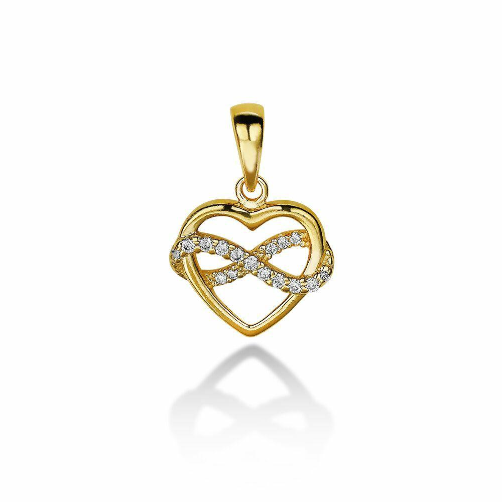 Pendants | 18Ct Gold Plated Silver Pendant, Heart And Infinity Pendants Pendants