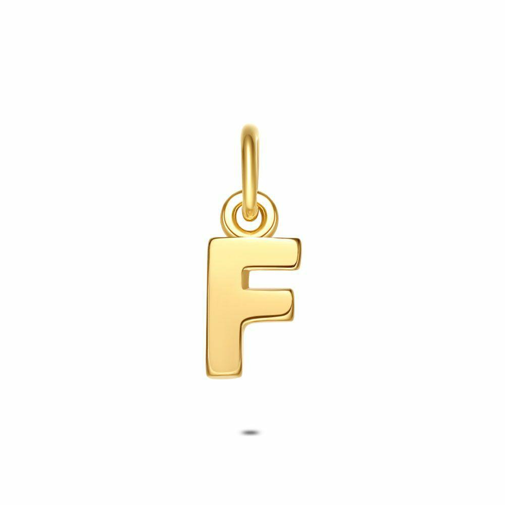 Pendants | 18Ct Gold Plated Silver Pendant, Letter F Pendants Pendants