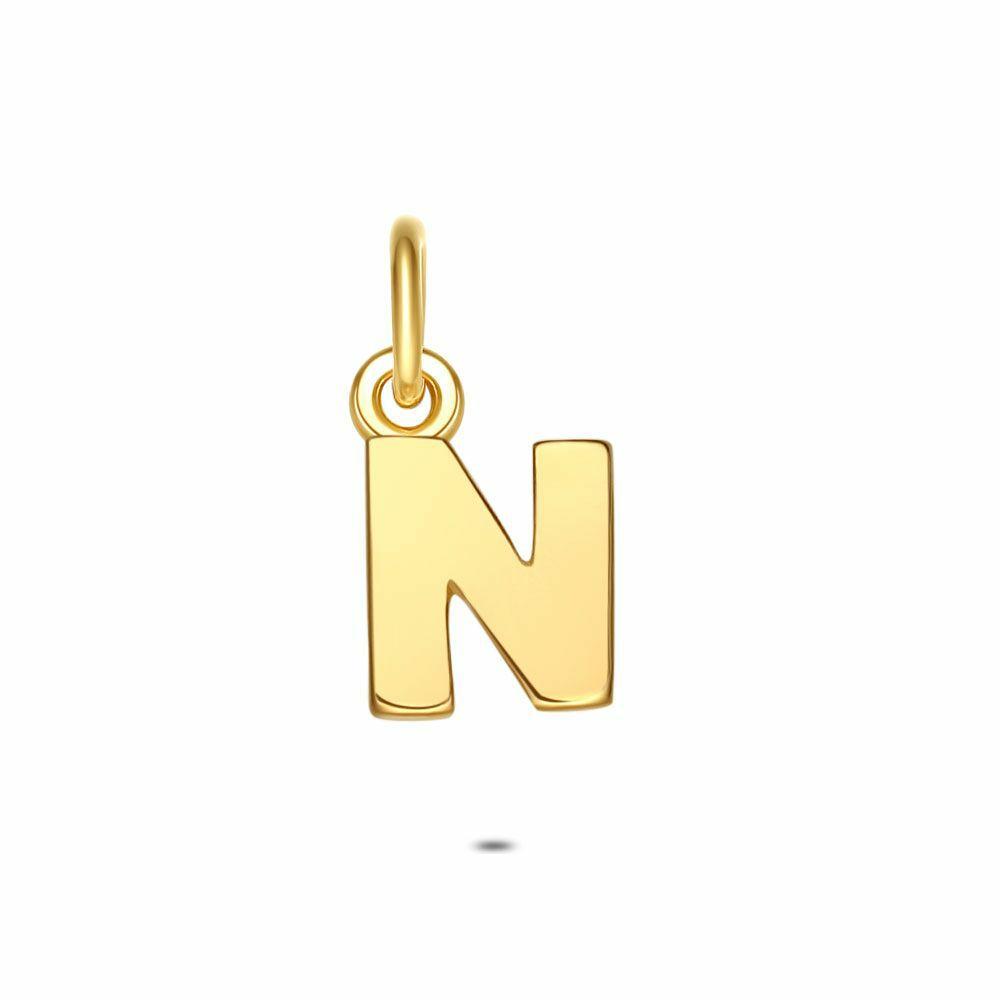 Pendants | 18Ct Gold Plated Silver Pendant, Letter N Pendants Pendants