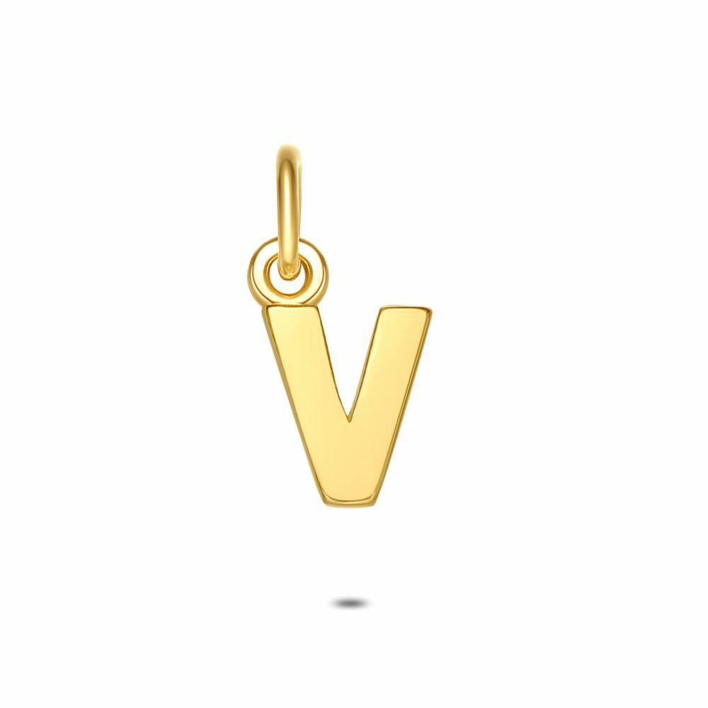 Pendants | 18Ct Gold Plated Silver Pendant, Letter V Pendants Pendants