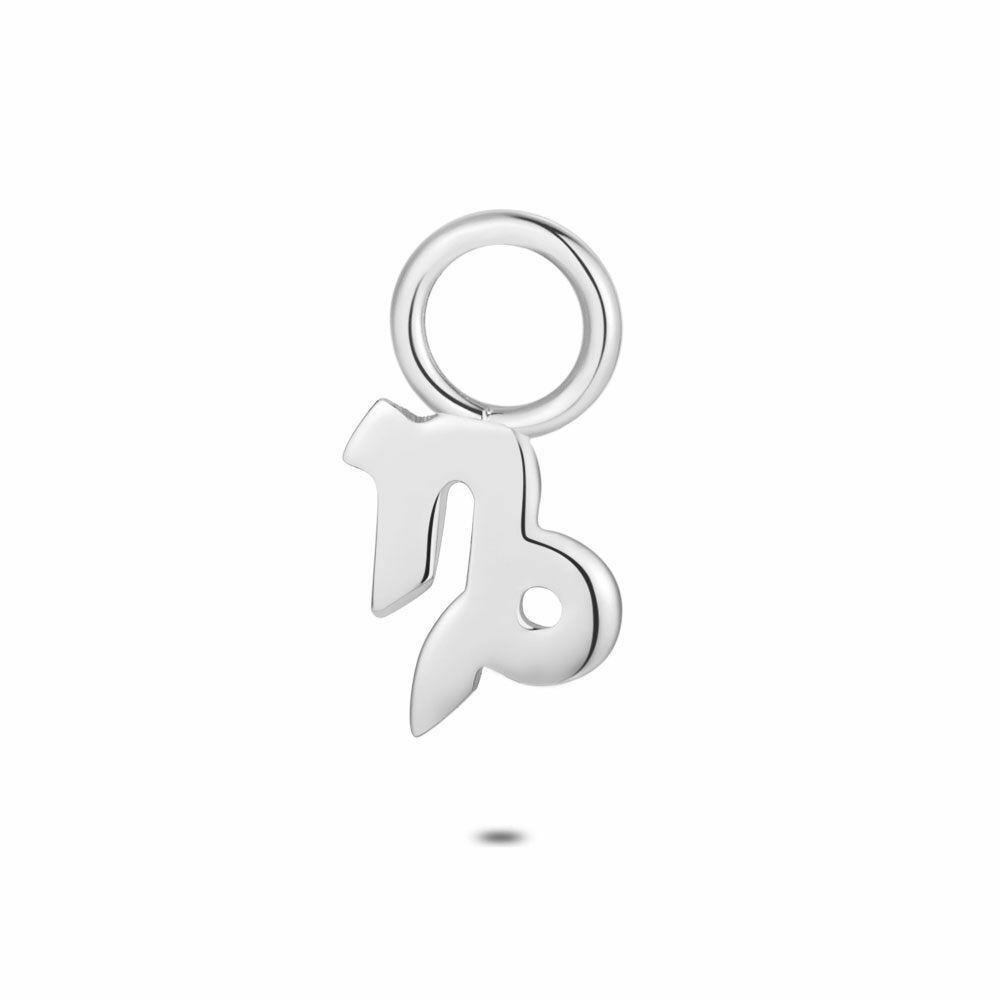 Pendants | Silver Hoop Pendant, Zodiac Sign, Capricorn Pendants Pendants