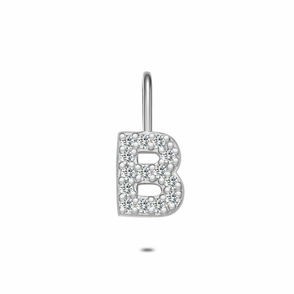 Pendants | Silver Pendant, Letter B With Stones Pendants Pendants