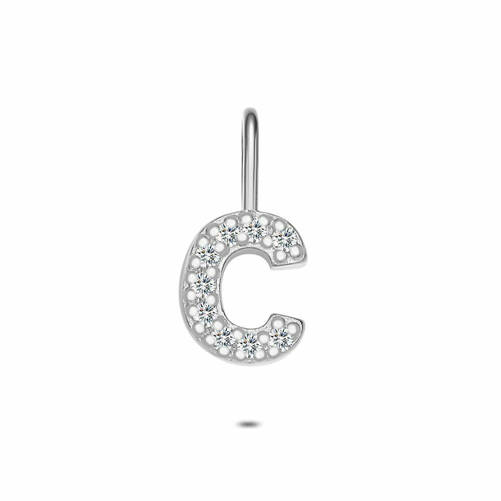 Pendants | Silver Pendant, Letter C With Stones Pendants Pendants