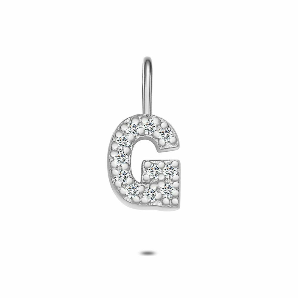 Pendants | Silver Pendant, Letter G With Stones Pendants Pendants