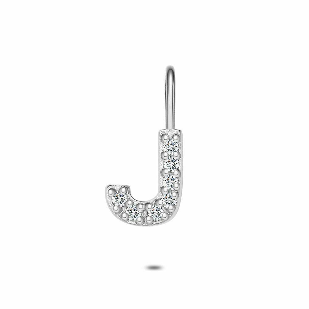 Pendants | Silver Pendant, Letter J With Stones Pendants Pendants