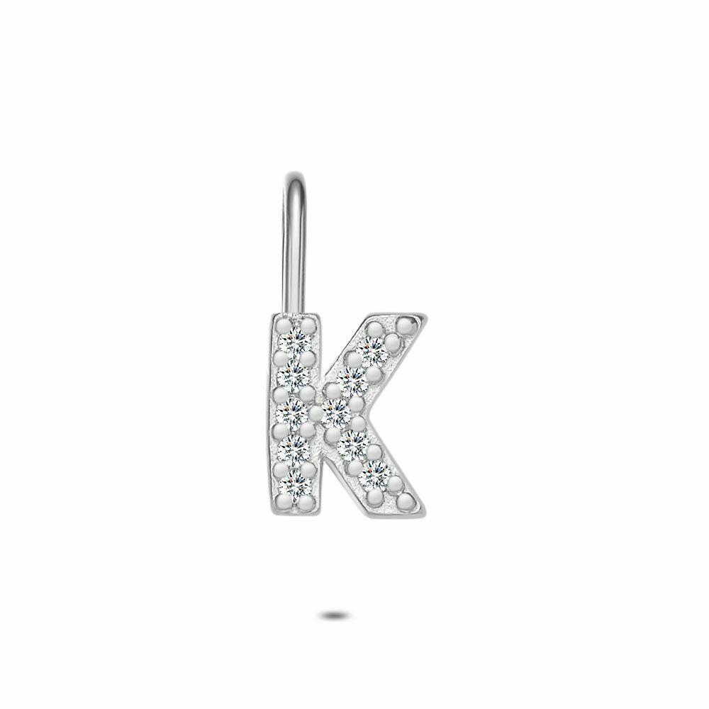 Pendants | Silver Pendant, Letter K With Stones Pendants Pendants