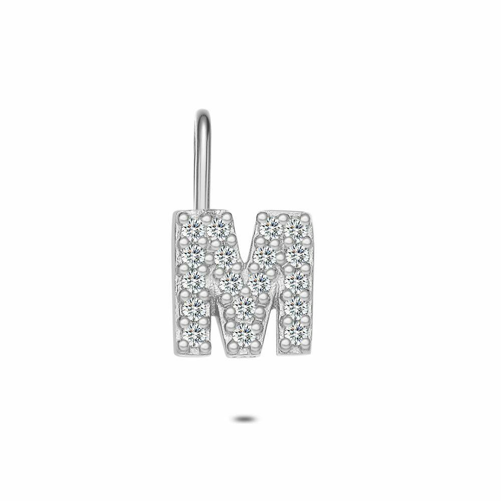 Pendants | Silver Pendant, Letter M With Stones Pendants Pendants