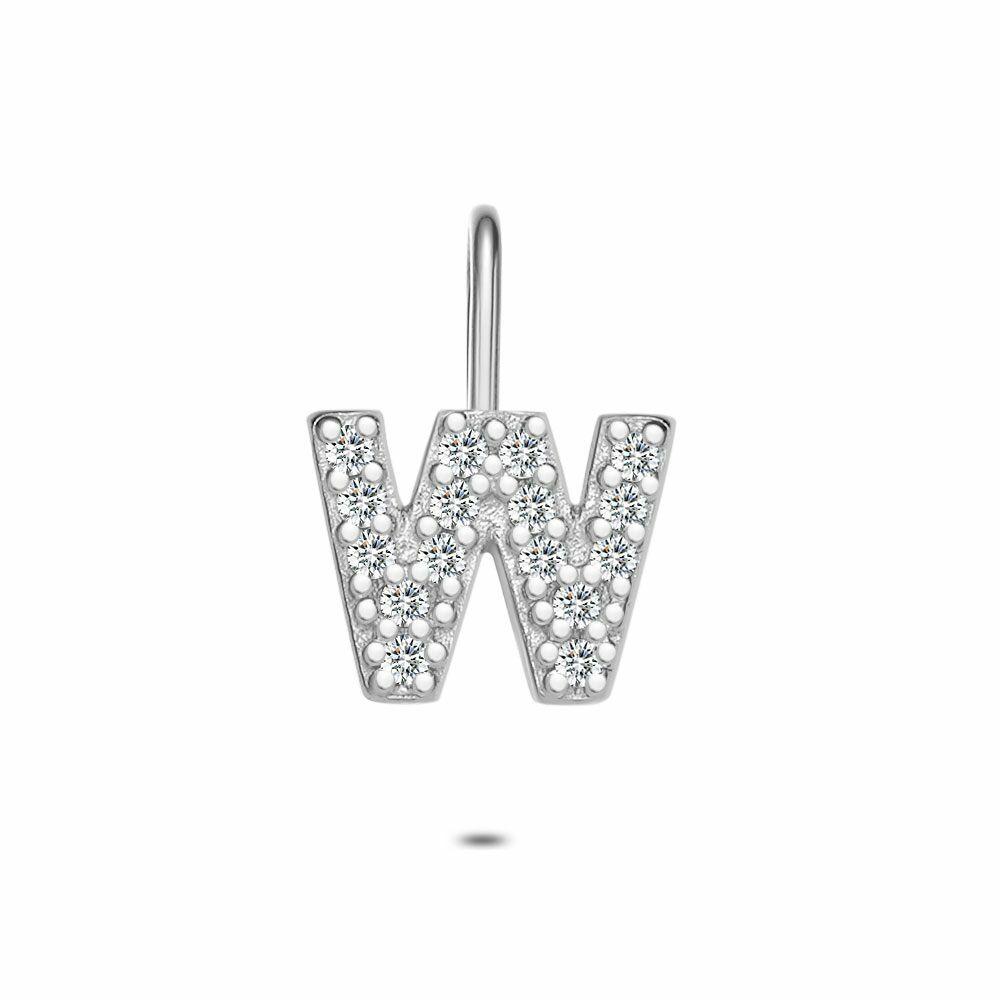 Pendants | Silver Pendant, Letter W With Stones Pendants Pendants