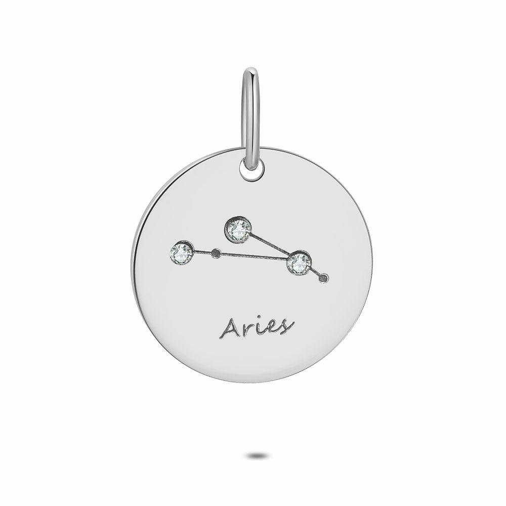 Pendants | Silver Pendant, Round With Horoscope, Aries Pendants Pendants