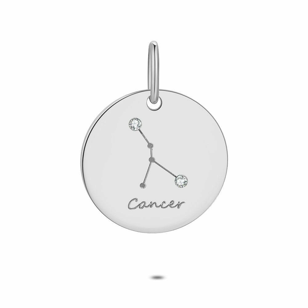 Pendants | Silver Pendant, Round With Horoscope, Cancer Pendants Pendants