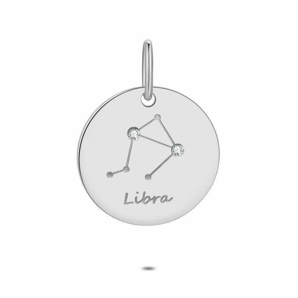 Pendants | Silver Pendant, Round With Horoscope, Libra Pendants Pendants