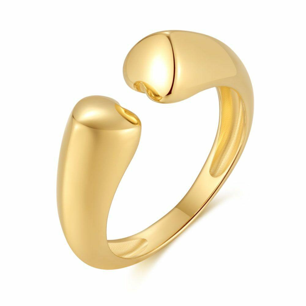 Rings | 18Ct Gold Plated Silver Ring, 2 Hearts Rings Rings