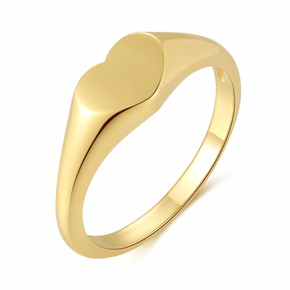 Rings | 18Ct Gold Plated Silver Ring, Heart Rings Rings