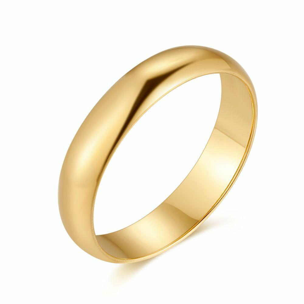 Rings | 18Ct Gold Plated Silver Ring, Shiny, 5 Mm Mens Mens