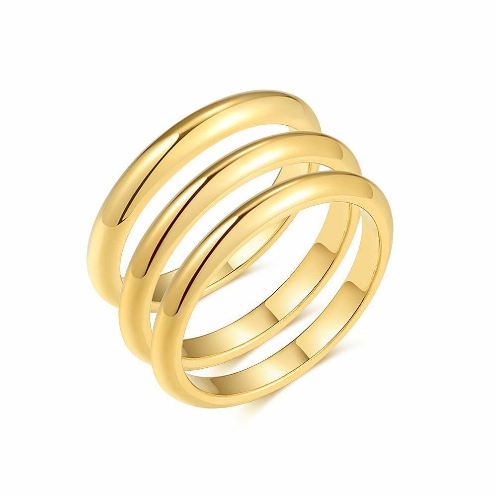 Rings | Gold-Coloured Stainless Steel Ring, 3 Rings Rings Rings