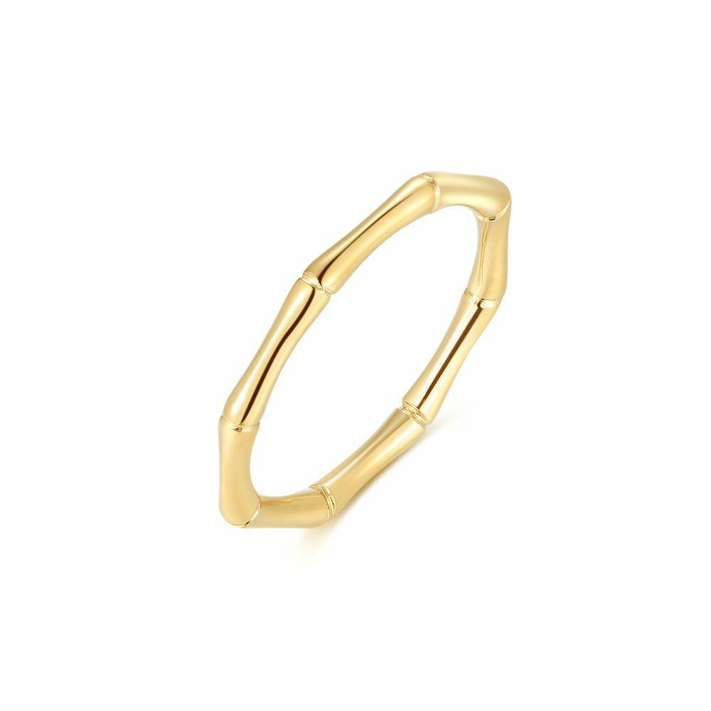 Rings | Gold-Coloured Stainless Steel Ring, Bamboo Rings Rings