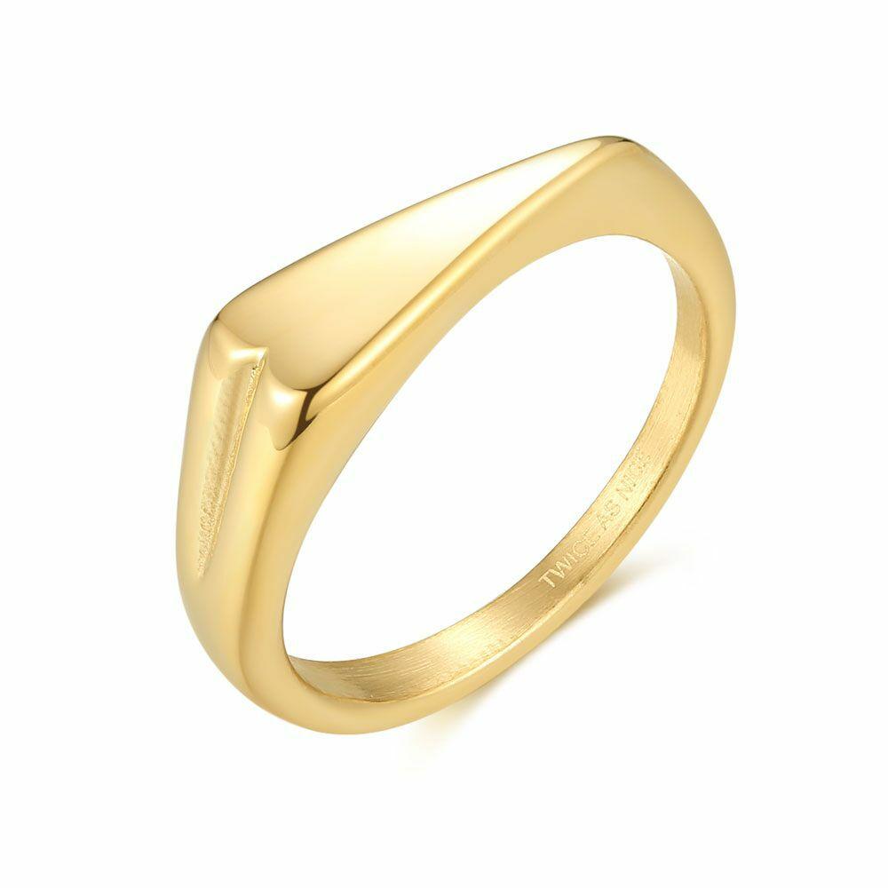 Rings | Gold-Coloured Stainless Steel Ring, Heart Rings Rings