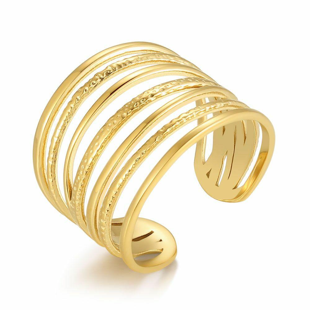 Rings | Gold-Coloured Stainless Steel Ring, Large Open Ring Rings Rings