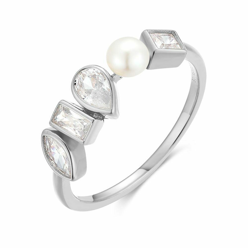 Rings | Silver Ring, 4 Stones And 1 Pearl Rings Rings