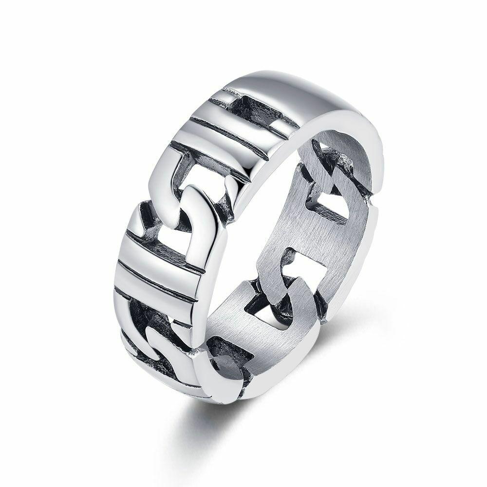 Rings | Stainless Steel Ring, 8 Mm Links Ring Mens Mens