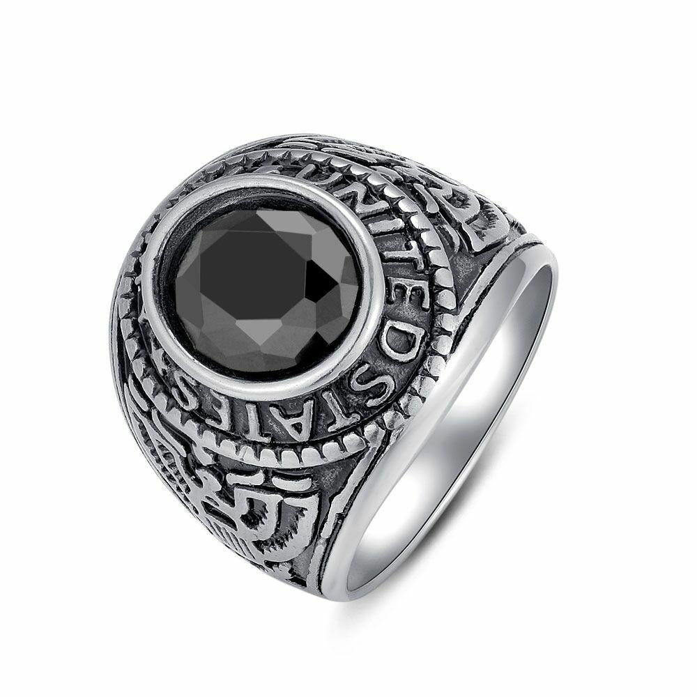 Rings | Stainless Steel Ring, Black Oval Mens Mens