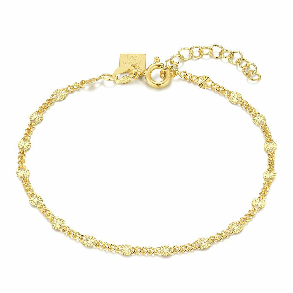 Bracelets | 18Ct Gold Plated Silver Bracelet, Chiselled Bracelets Bracelets