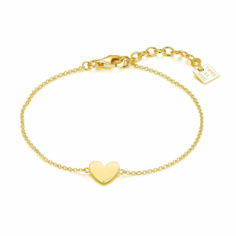 Bracelets | 18Ct Gold Plated Silver Bracelet, Heart Bracelets Bracelets