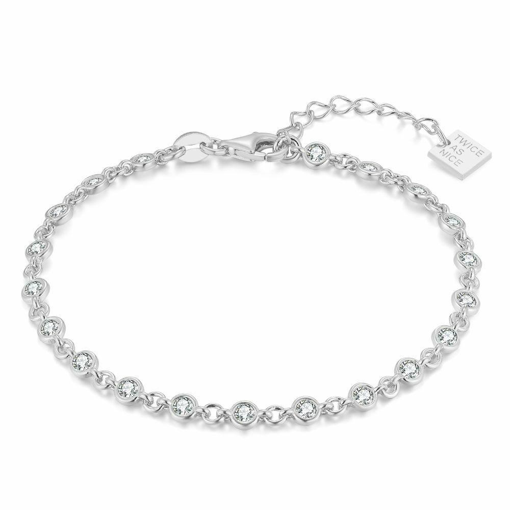 Bracelets | Silver Bracelet, 20 Round Zirconia Bracelets Bracelets