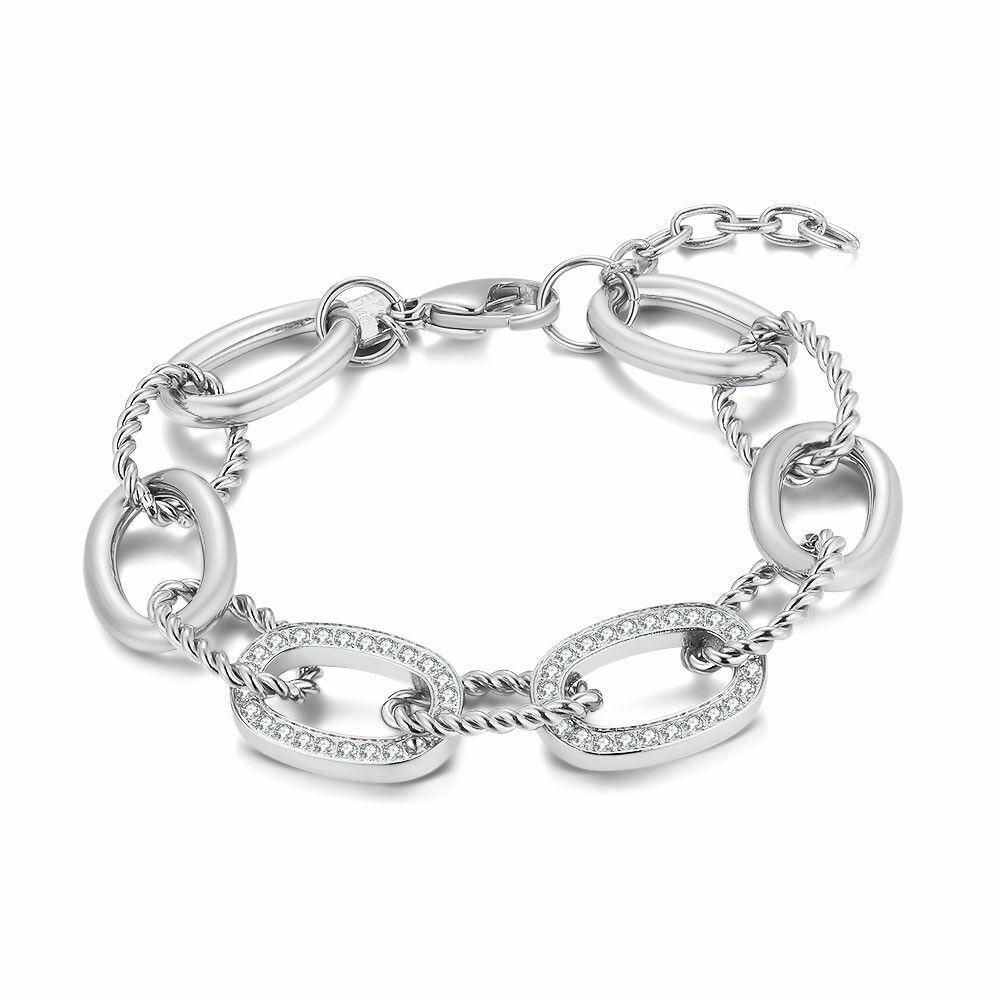 Bracelets | Stainless Steel Bracelet, Oval Links, Plain/Twisted/With Zirconia Bracelets Bracelets