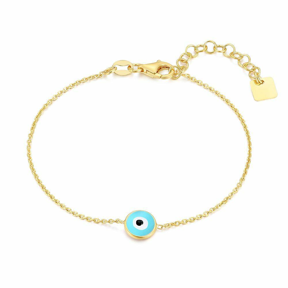 Bracelets | 18Ct Gold Plated Silver Bracelet, Blue Eye Bracelets Bracelets