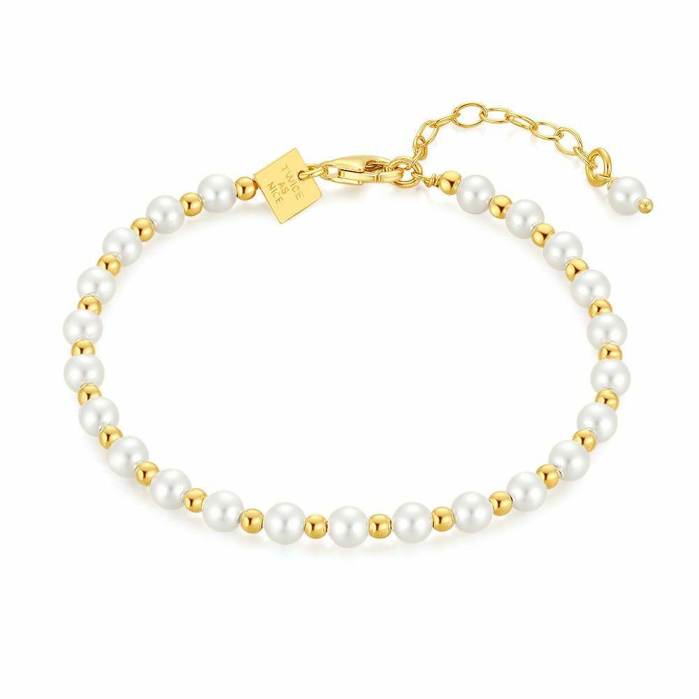 Bracelets | 18Ct Gold Plated Silver Bracelet, Pearls, Balls Bracelets Bracelets