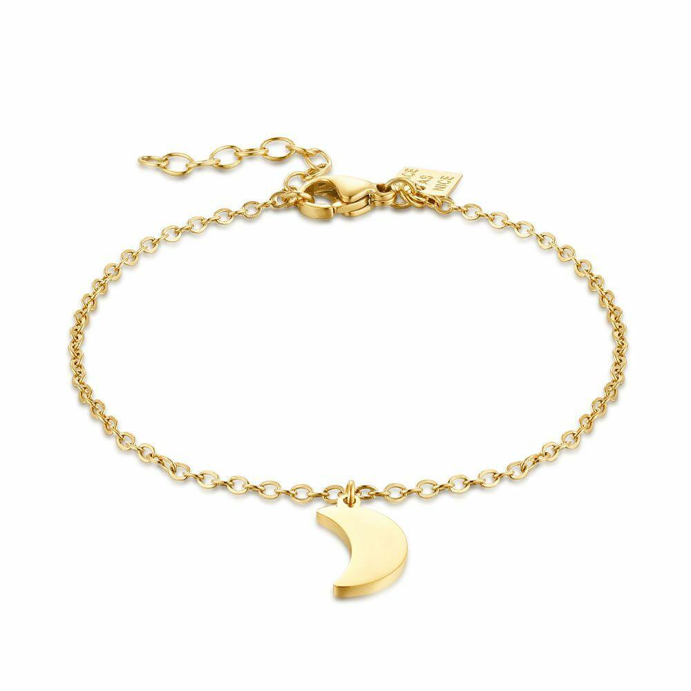 Bracelets | Gold Coloured Stainless Steel Bracelet, Moon Bracelets Bracelets