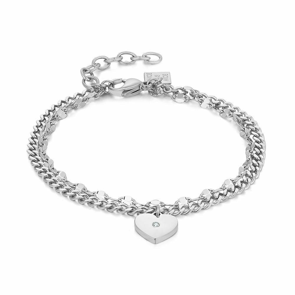 Bracelets | Stainless Steel Bracelet, Heart, 2 Different Chains, Heart Bracelets Bracelets