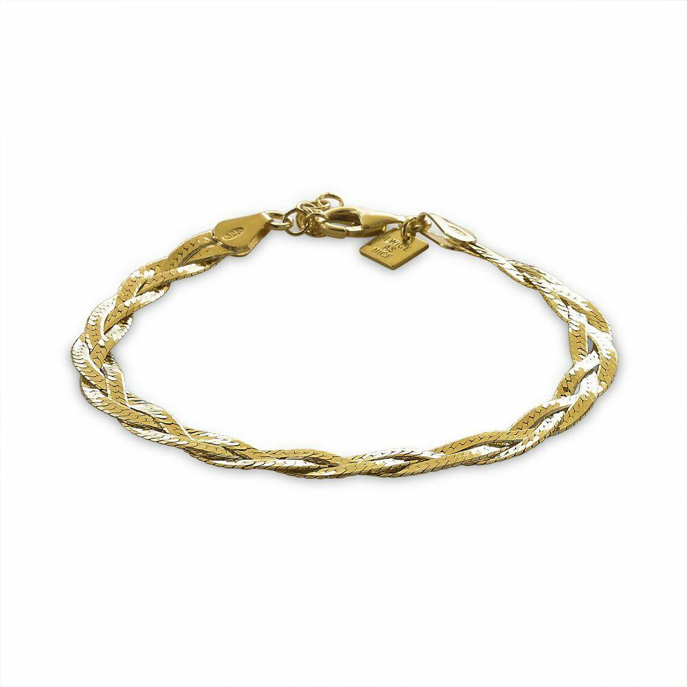 Bracelets | 18Ct Gold Plated Silver Bracelet, Braid Bracelets Bracelets