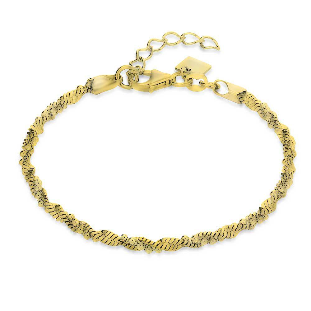 Bracelets | 18Ct Gold Plated Silver Bracelet, Twisted Chain, Balls Bracelets Bracelets