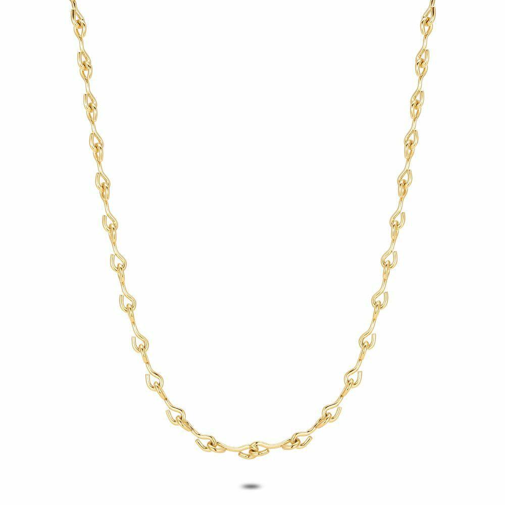 Necklaces | Gold Coloured Stainless Steel Necklace, Small Bars Necklaces Necklaces