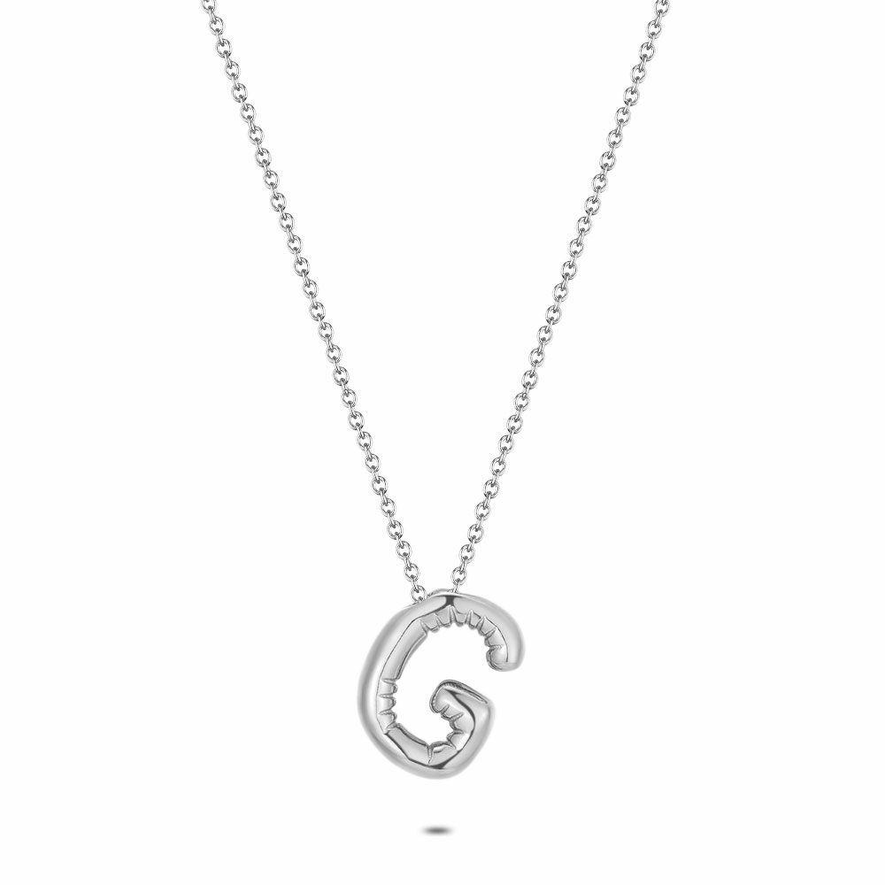 Necklaces | Stainless Steel Necklace, Bubble Letter G Necklaces Necklaces