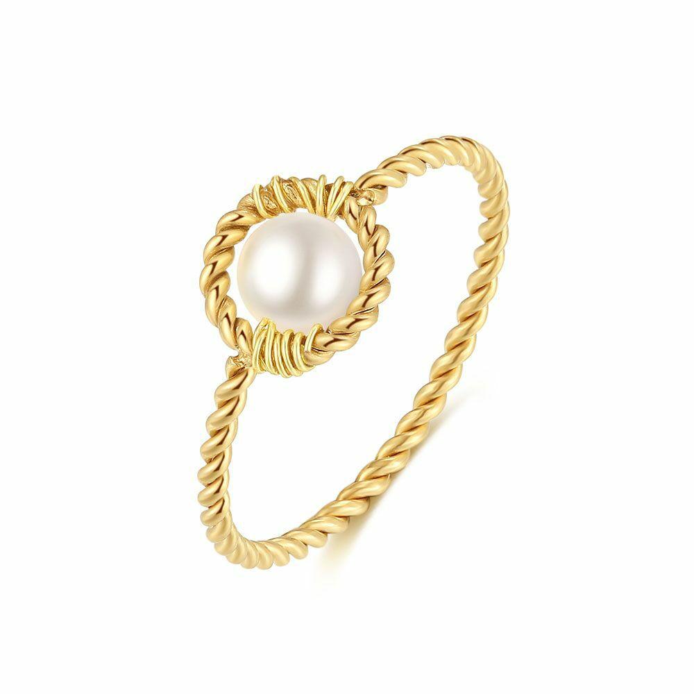 Rings | Gold-Coloured Stainless Steel Ring, Fresh Water Pearl Rings Rings